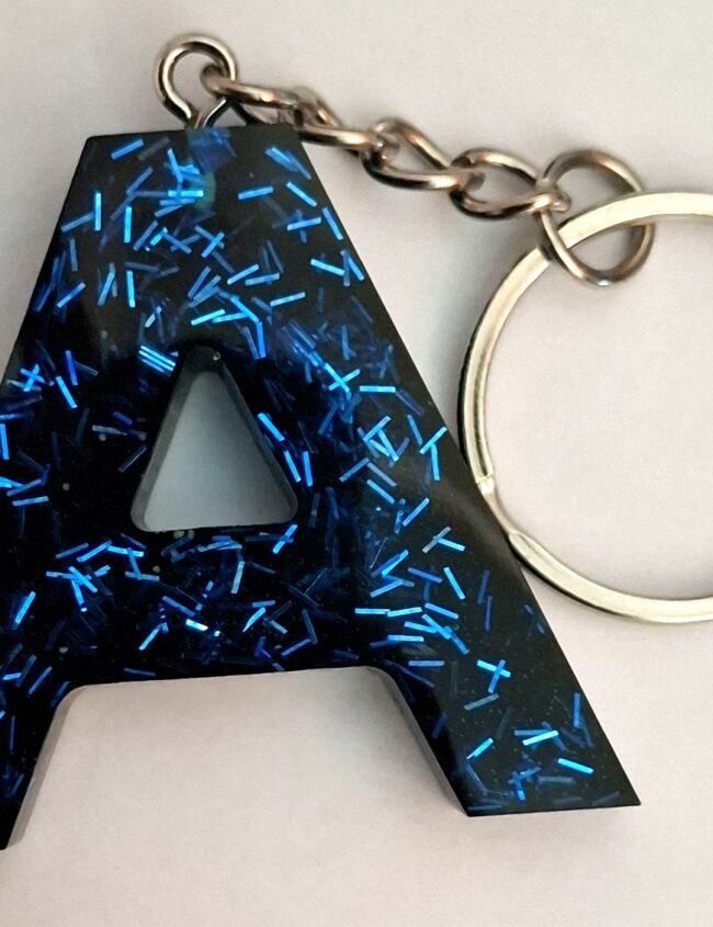 Porte clé A bleu et noir Porte clé A bleu et noir