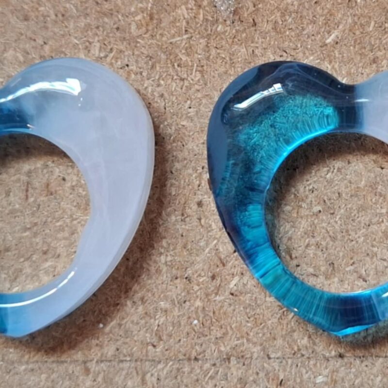 Pampilles Bleu Boréal - Coeur 2.5cm