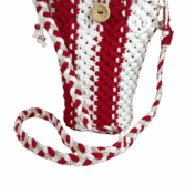 Sac Allo rouge blanc ecru doré