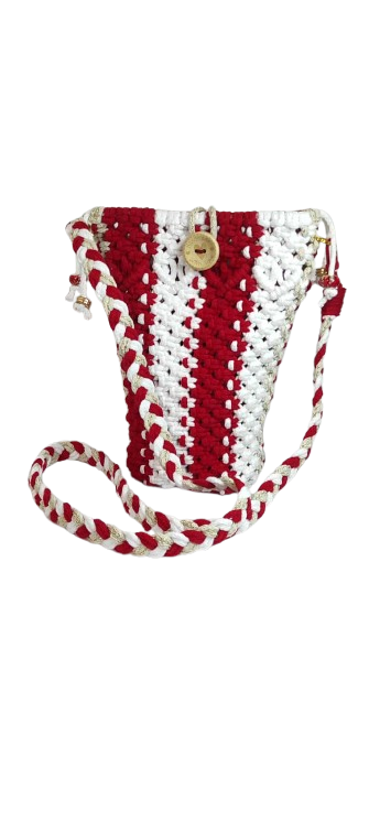Sac Allo rouge blanc ecru doré Sac Allo rouge blanc ecru doré