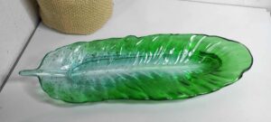 Vide poche plume vert translucide paillette vertes