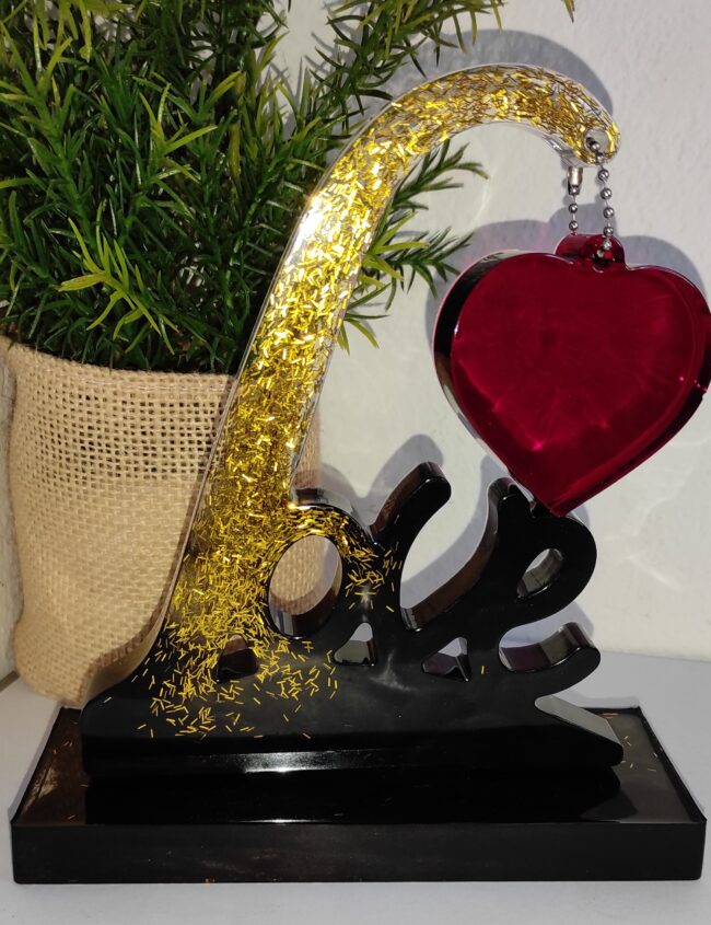 LOVE Éternel (noir et rouge apillette dorées)