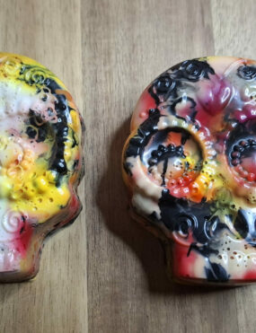 Crâne "Calaveras" Écoresponsable – Réalisé en Filament Recyclé