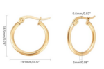 Paire Créoles Boucles D'Oreilles Dorés – Image 5