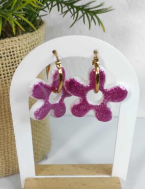 Bloomy Five blanc paillettes rouge
