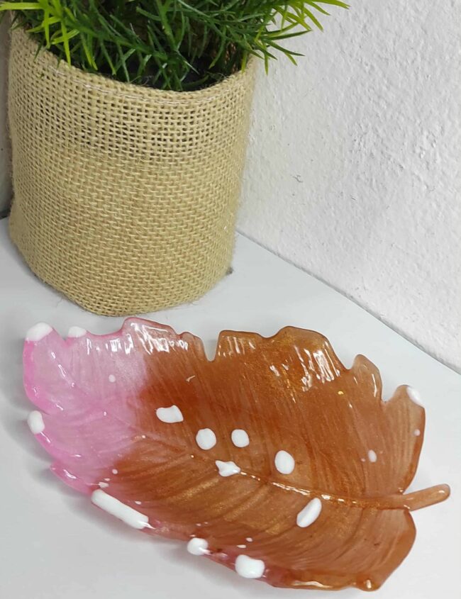Feuille Rosé Cuivrée - Vide poche Feuille Rosé Cuivrée - Vide poche