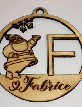 Boule de Noël Père Noel Initiale – Personnalisable