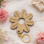 Fleur d’Amour – Porte-clés Maman Personnalisé