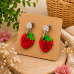 Boucles d'oreilles Fraise Gourmande