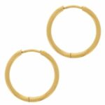 Créoles rondes 17 mm - Fil 1.6 mm - Acier inoxydable - Doré